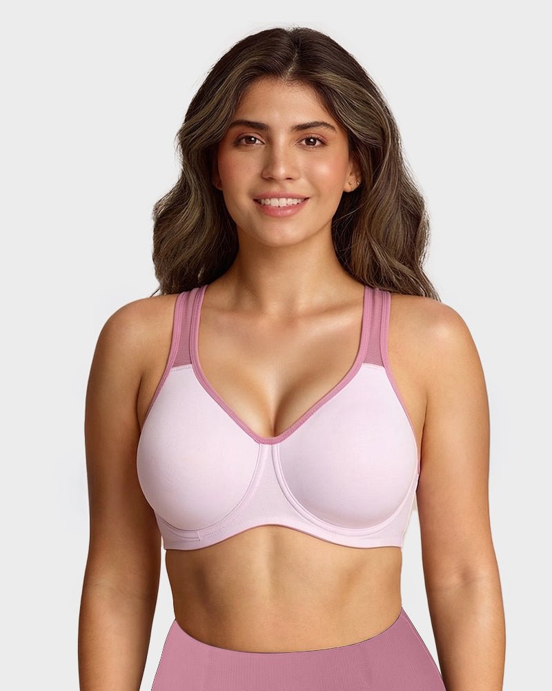 Unlined External Underwire Full Coverage Sports Bra - HerShape Bra